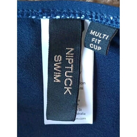 NIP TUCK Swimsuit Size 6 Blue White Striped Multi Fit Cup One Piece BathingSuit - Picture 3 of 7